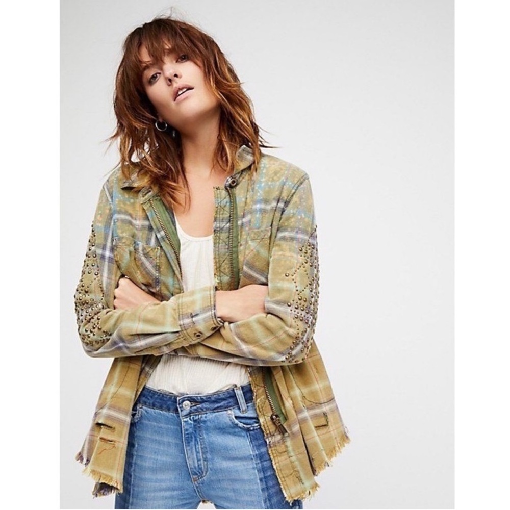 FREE PEOPLE Deconstructed Flannel Shirt Jacket